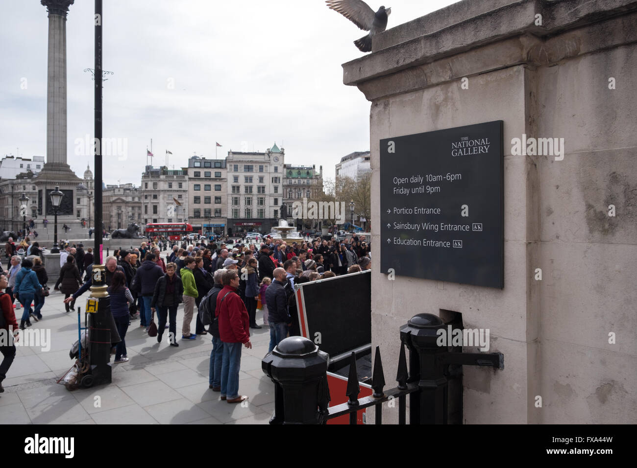 The National Gallery museum, Trafalgar Square, London, England Stock