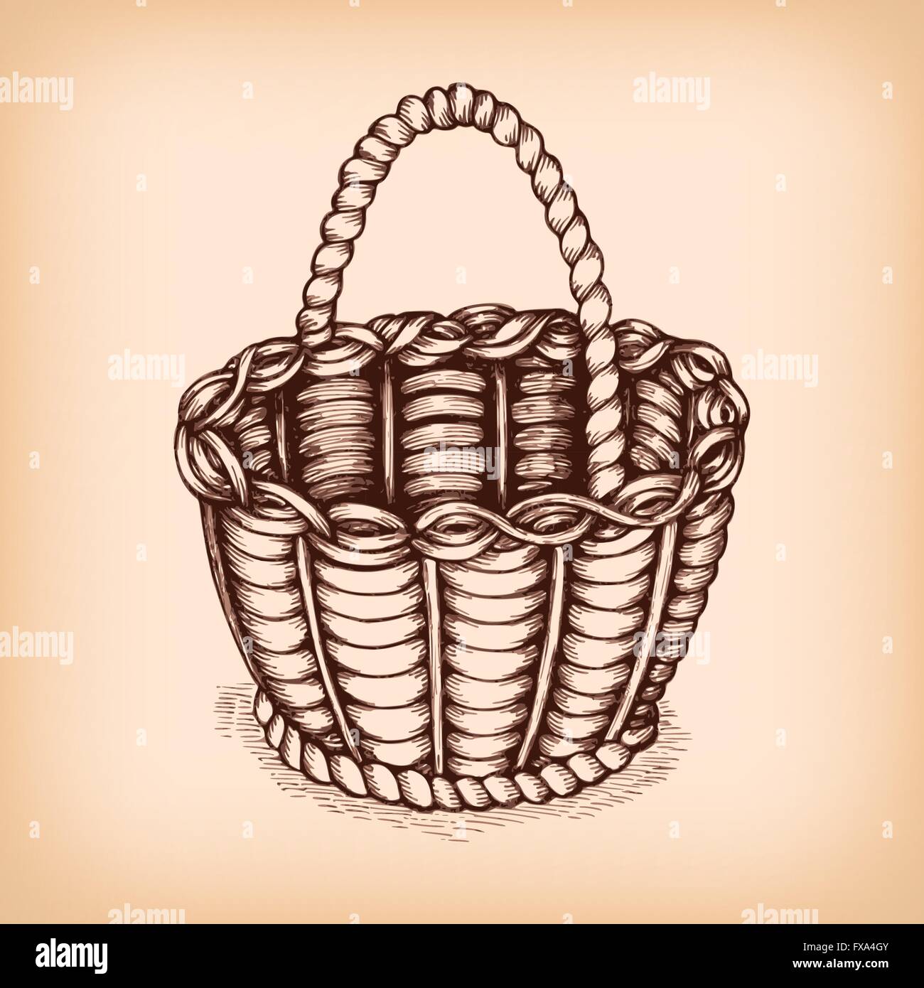 Wicker basket emblem Stock Vector Image & Art - Alamy