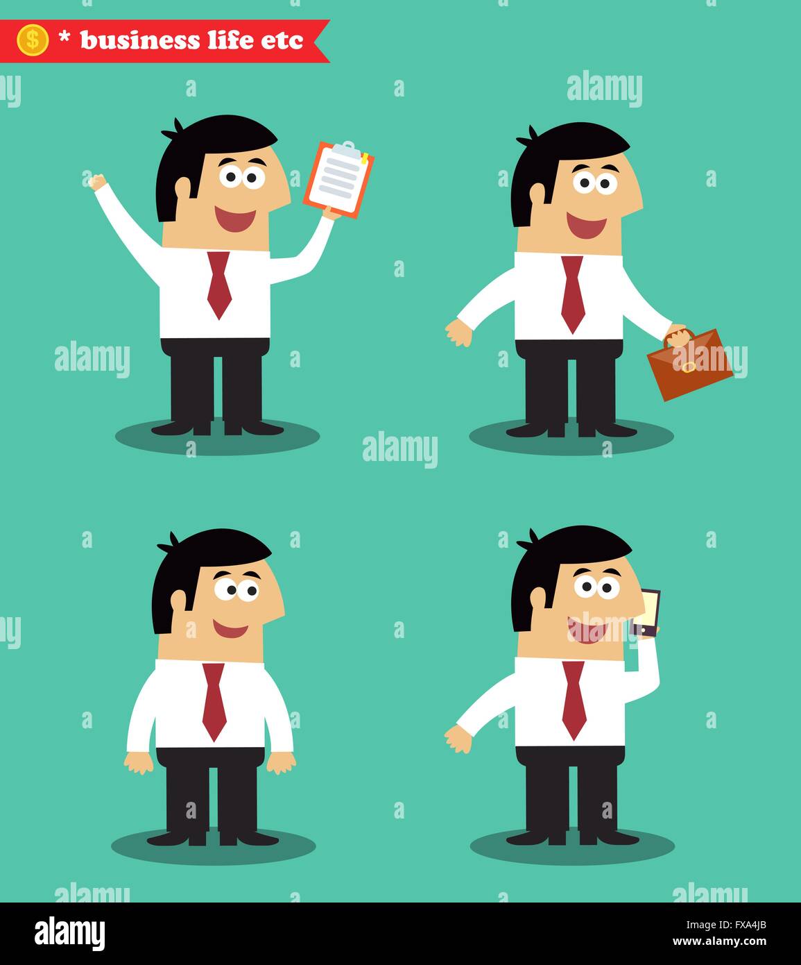 Businessman in poses standing set Stock Vector Image & Art - Alamy