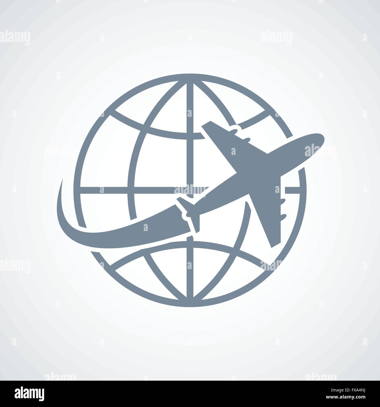 Globe and plane travel icon Stock Vector Image & Art - Alamy