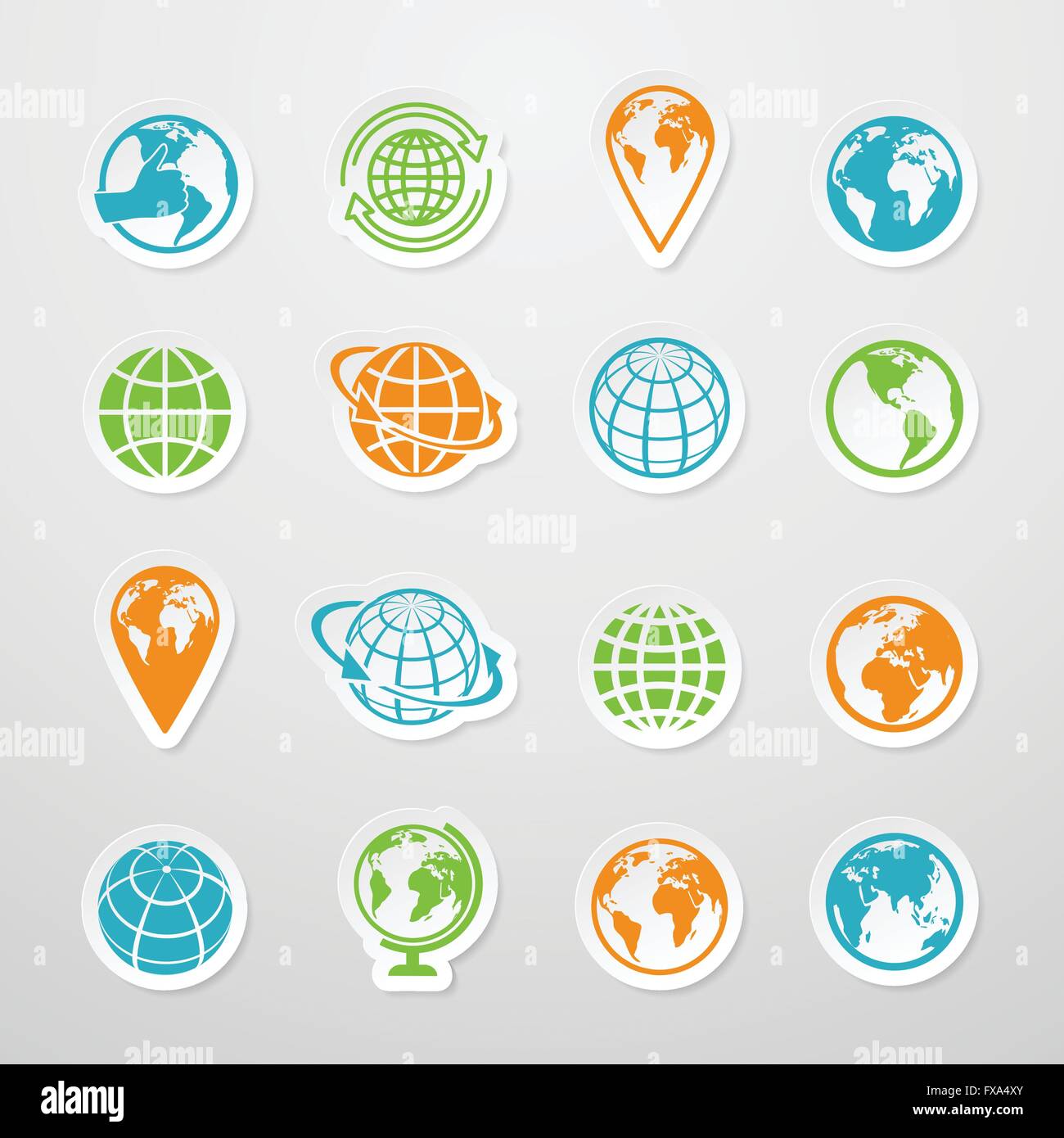 Sticker Globe Icons Stock Vector Image & Art - Alamy