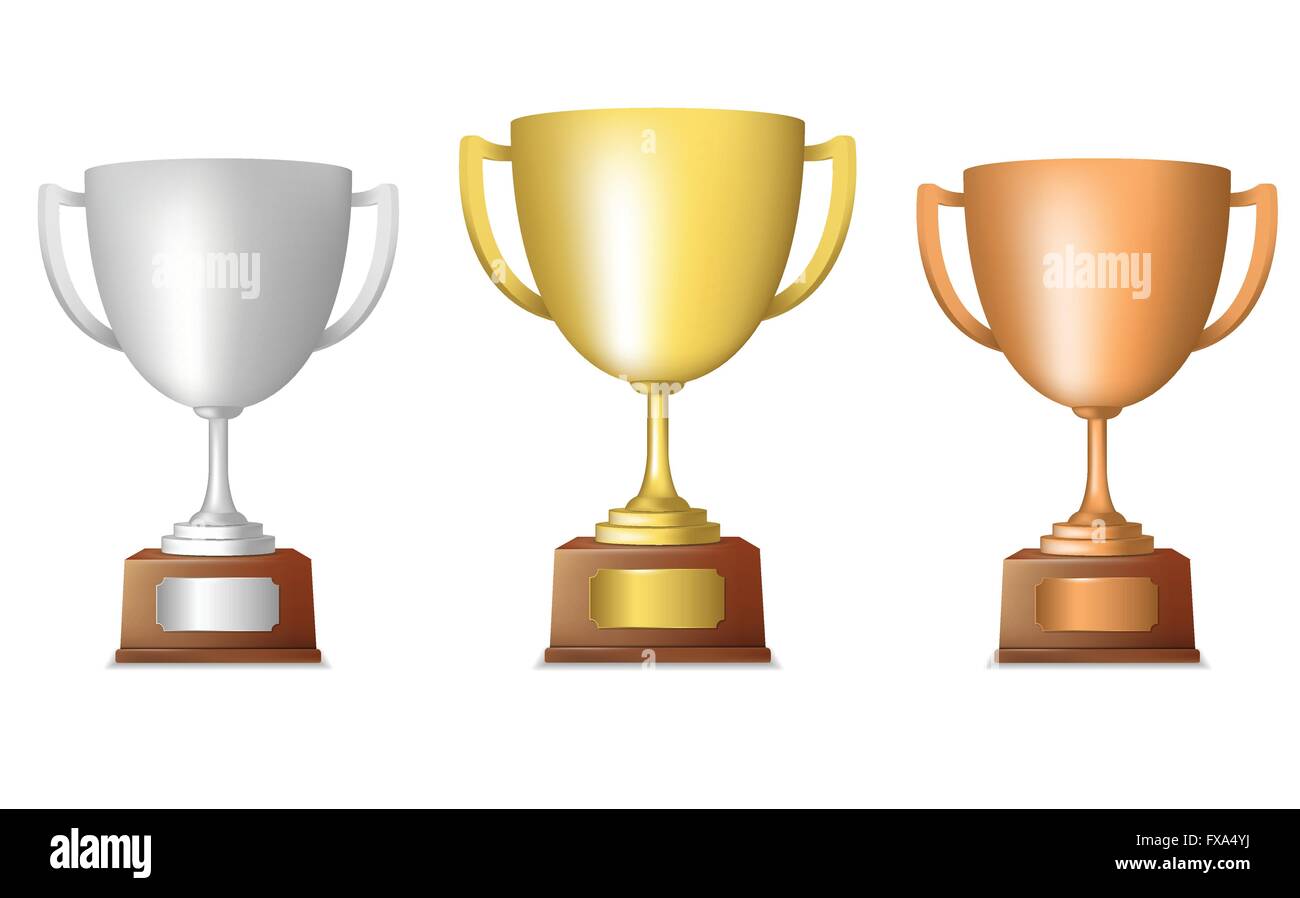 Golden silver bronze trophy set Stock Vector Image & Art - Alamy