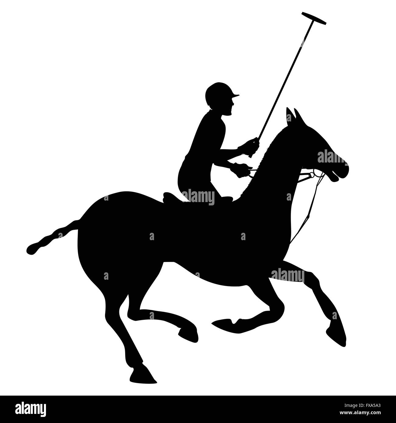 Horse polo silhouette poster Stock Vector