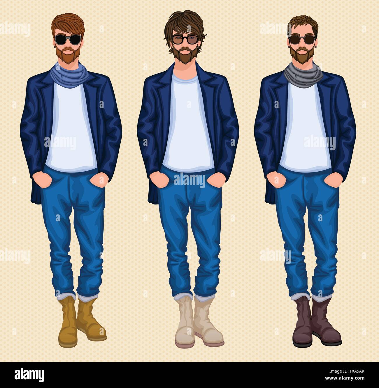 Hipster man set Stock Vector Image & Art - Alamy