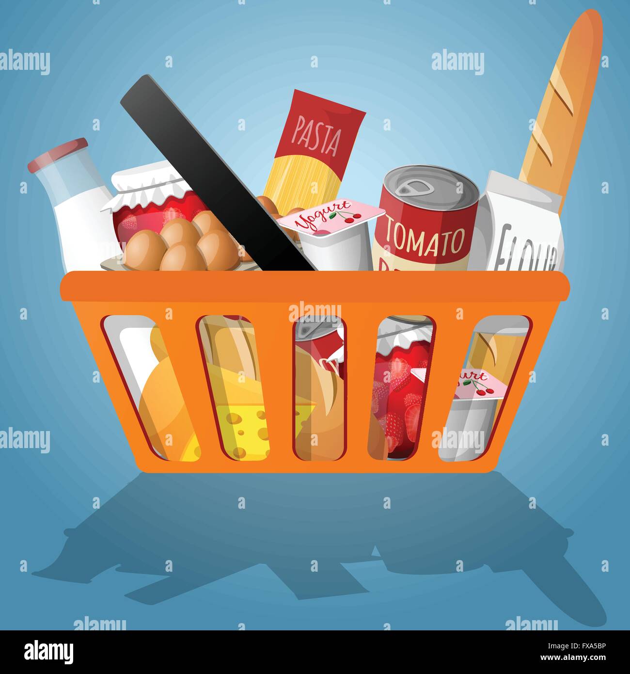 Food in shopping basket Stock Vector Image & Art Alamy