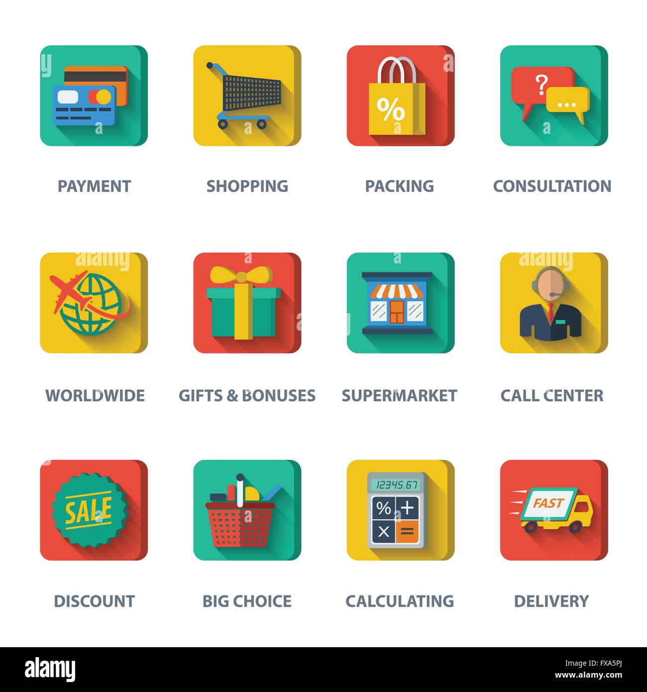 Commerce set icons collection Stock Vector Images - Alamy