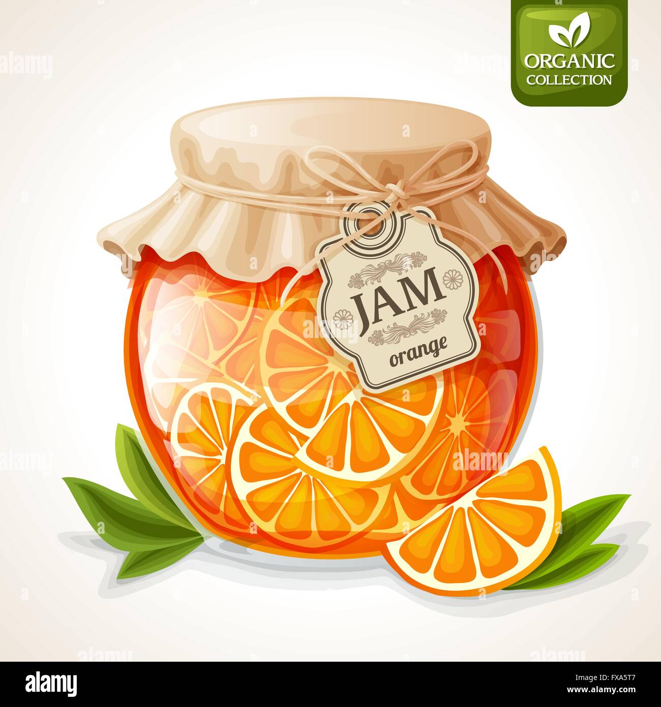 Orange jam jar Stock Vector
