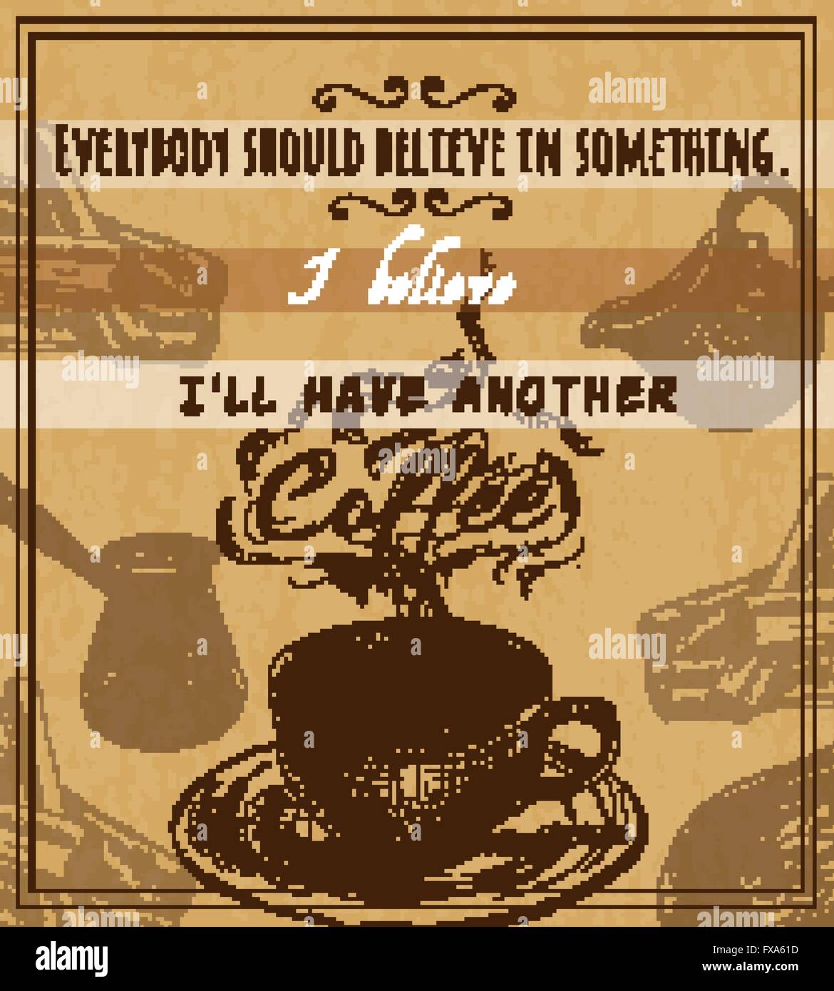 Coffee set retro poster Stock Vector Image & Art - Alamy