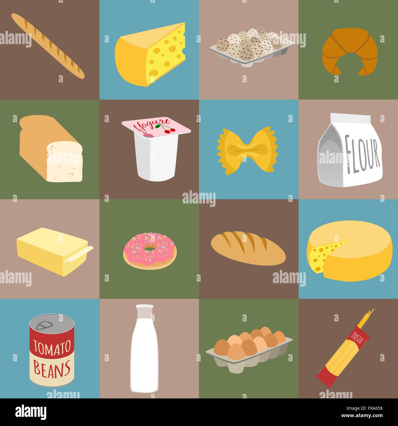 Food flat icons Stock Vector Image & Art - Alamy