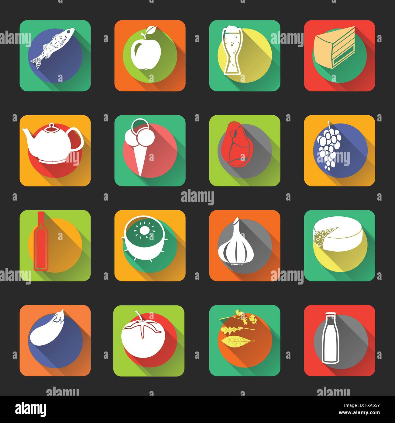 Food Flat Icons Stock Vector Image & Art - Alamy