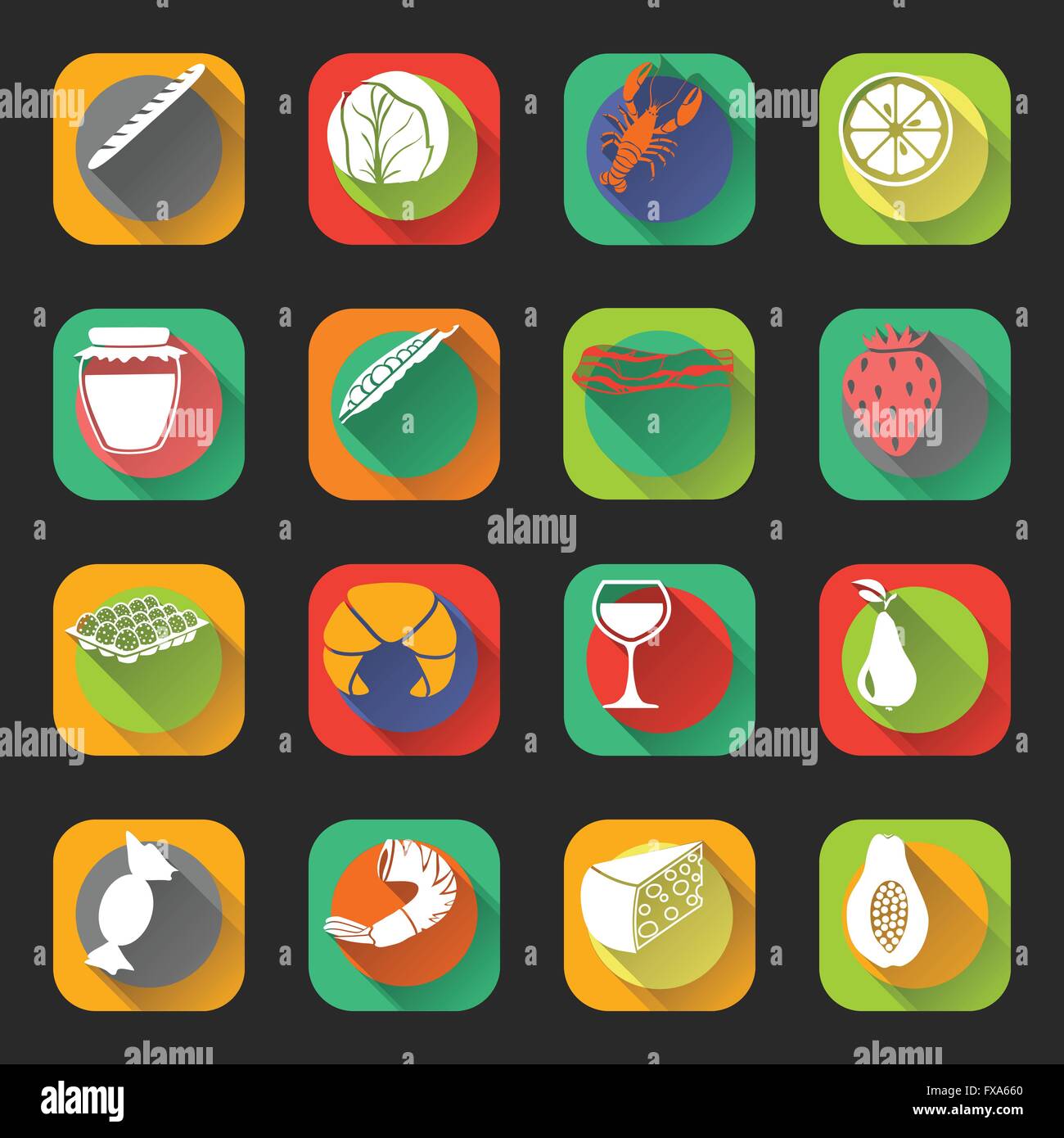 Food Flat Icons Stock Vector Image & Art - Alamy