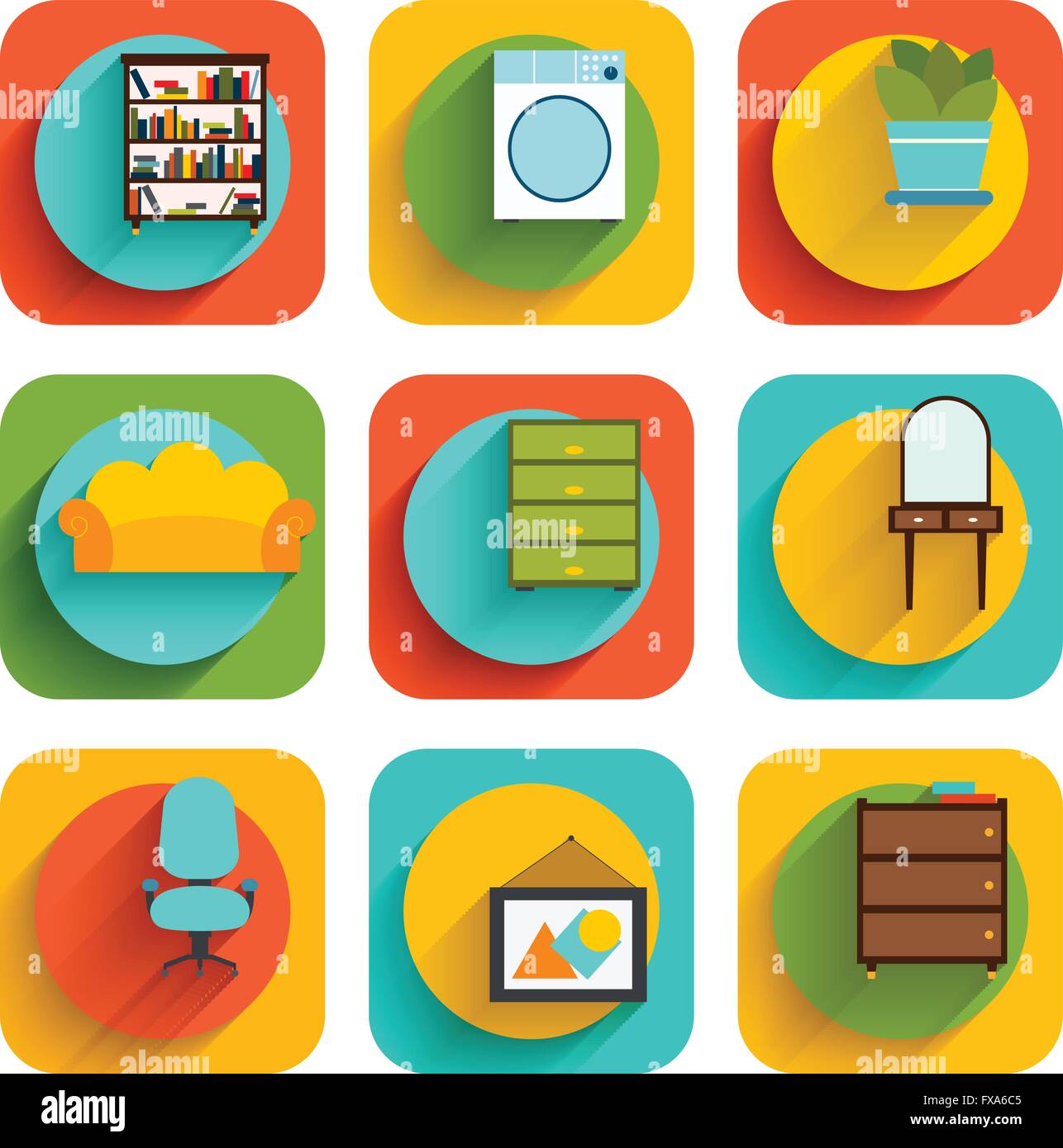 House Interior Furniture Icons Stock Vector Image & Art - Alamy