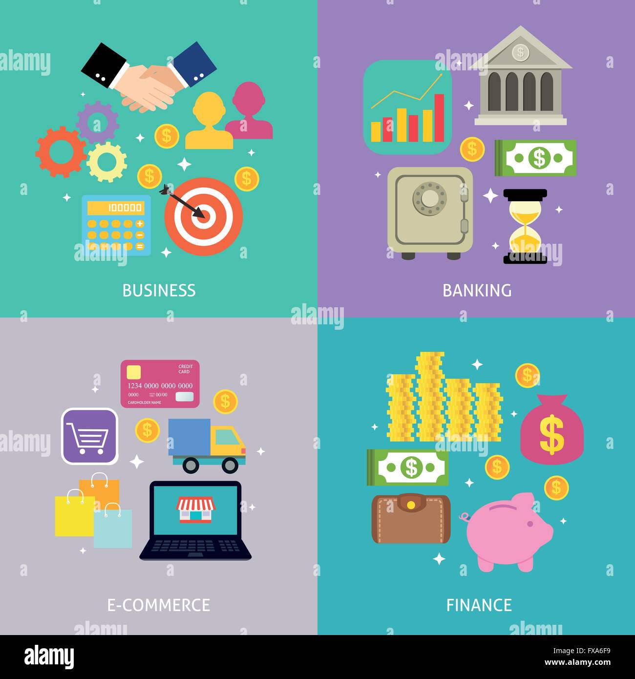 Finance concept banking elements Stock Vector Images - Alamy