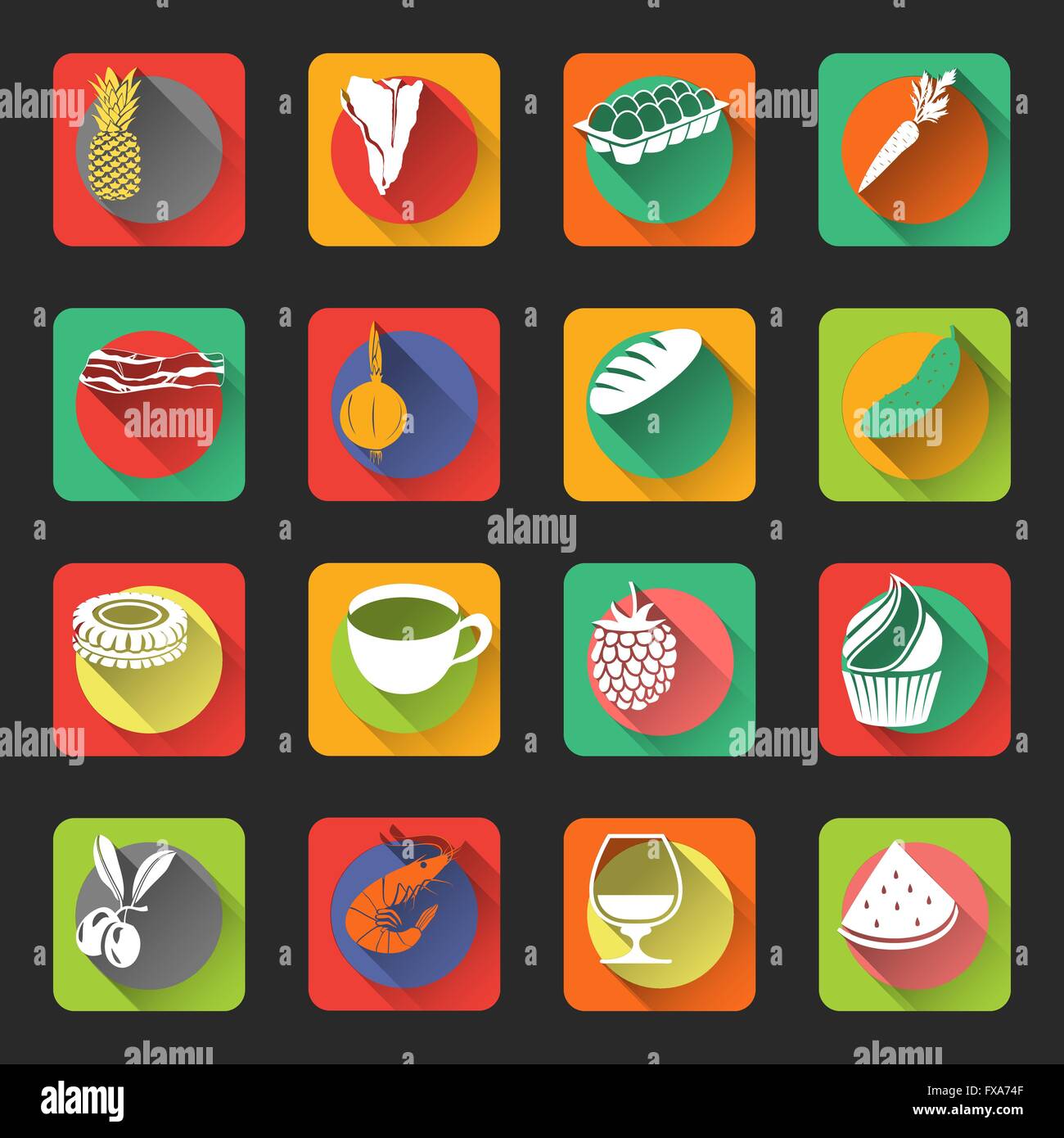 Food Flat Icons Stock Vector Image & Art - Alamy