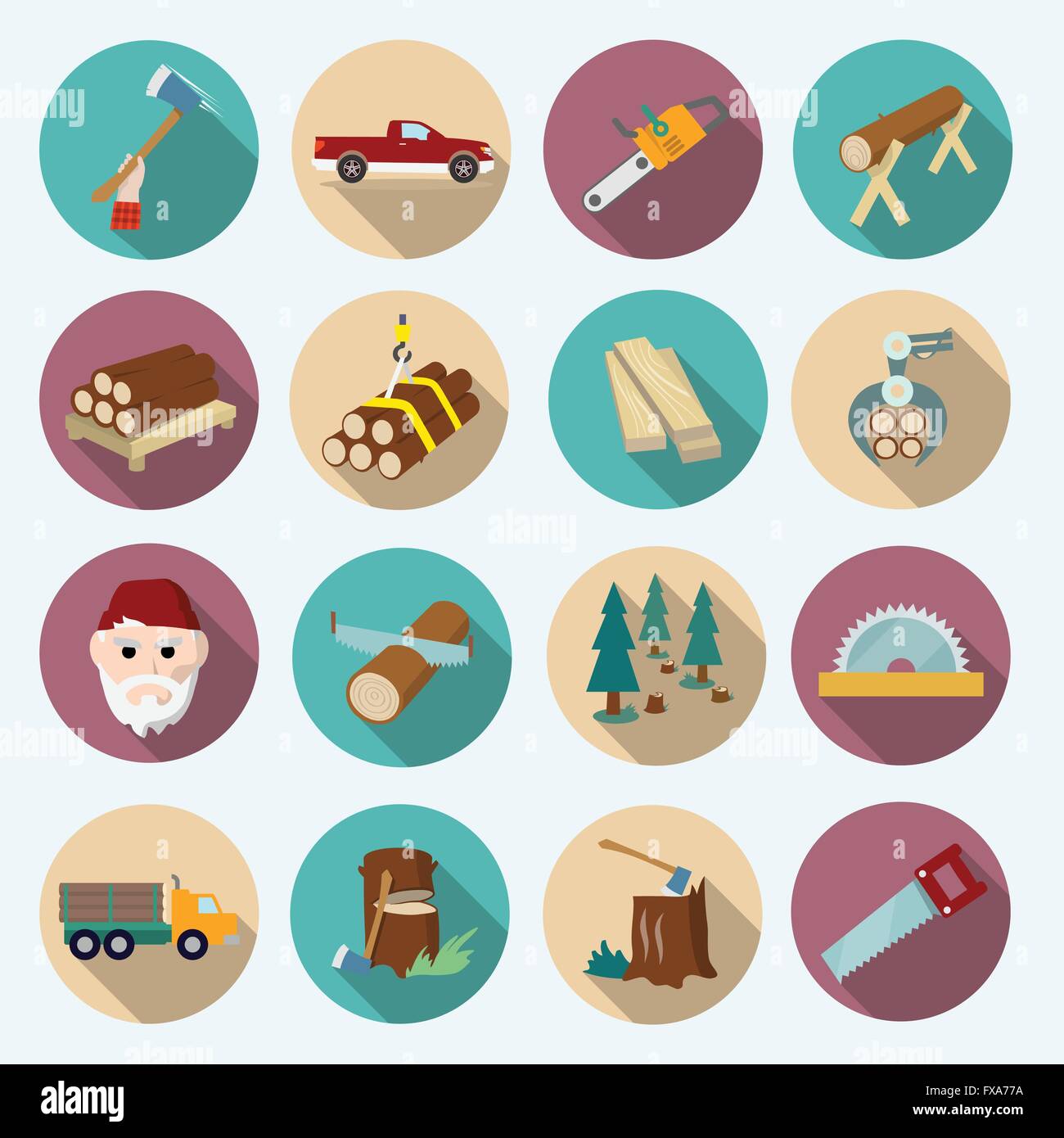 Lumberjack Woodcutter Icons Stock Vector Image & Art - Alamy