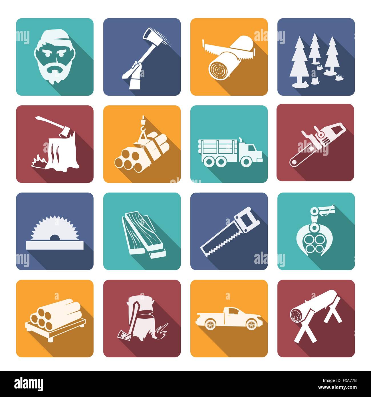 Lumberjack Woodcutter Icons Stock Vector Image & Art - Alamy