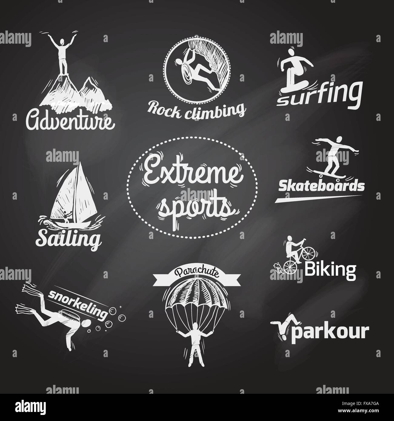 Extreme sports icon chalkboard Stock Vector Image & Art - Alamy