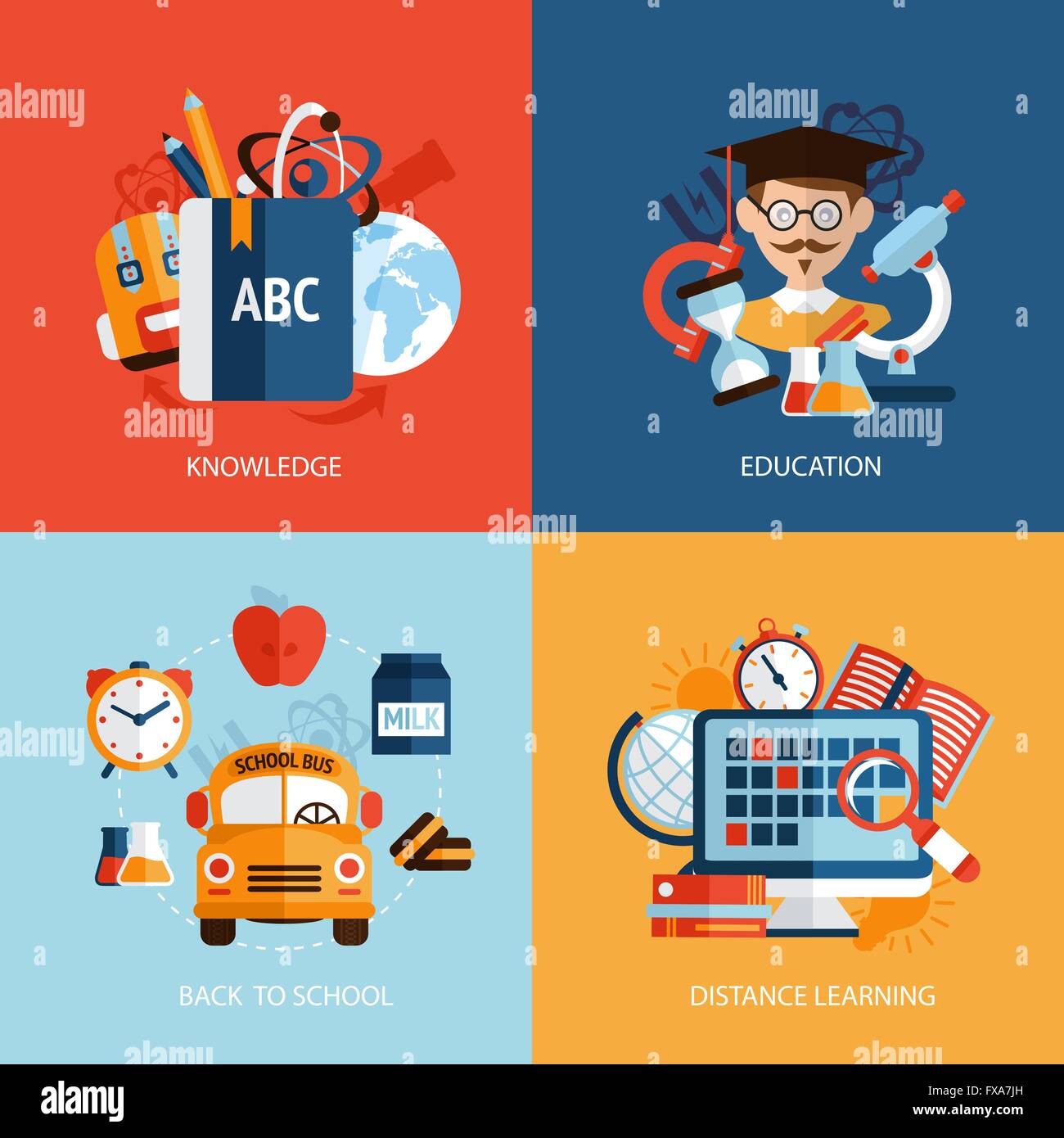 Education icons set Stock Vector Image & Art - Alamy