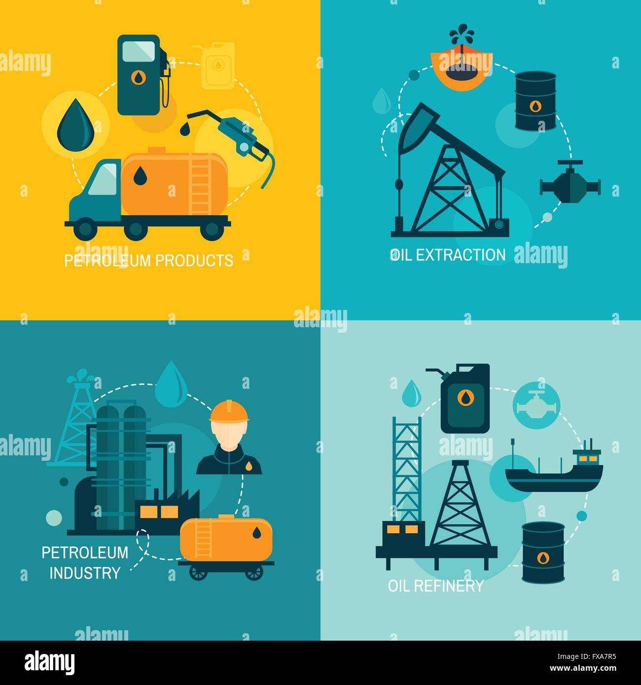 Oil industry flat composition Stock Vector Image & Art Alamy