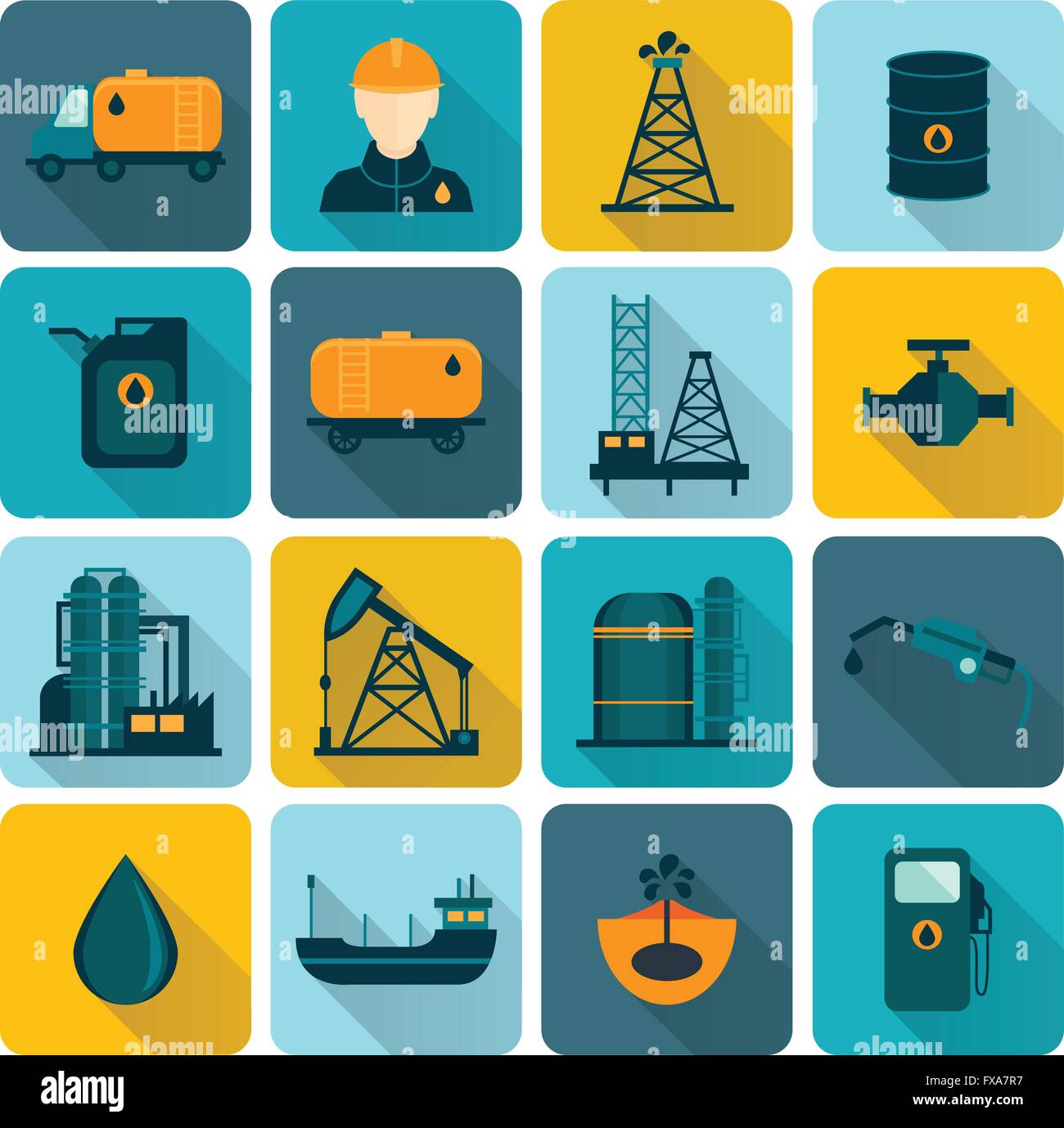 Oil Industry Flat Icons Stock Vector Image & Art - Alamy