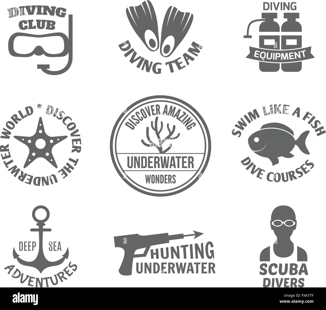 Seal scuba diving Stock Vector Images Alamy