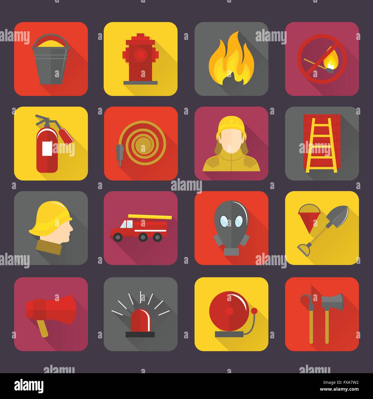 Firefighting icons set Stock Vector Image & Art - Alamy