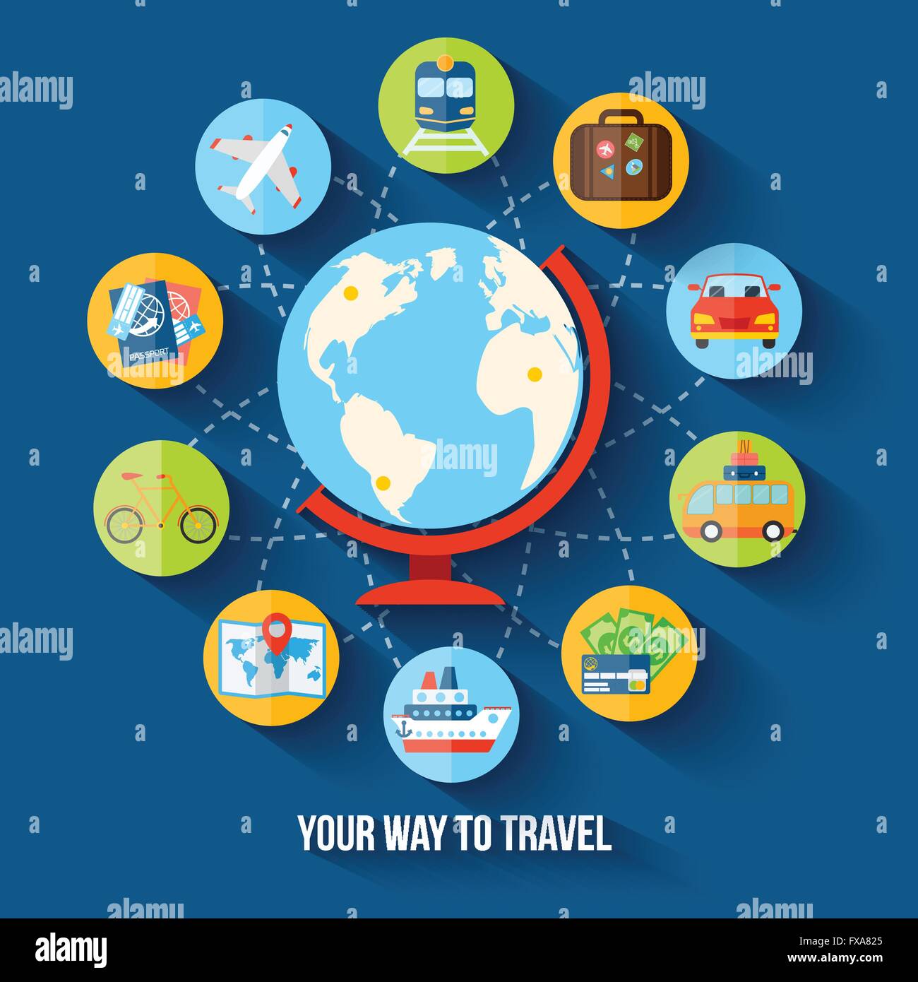 Travel flat concept Stock Vector Image & Art - Alamy