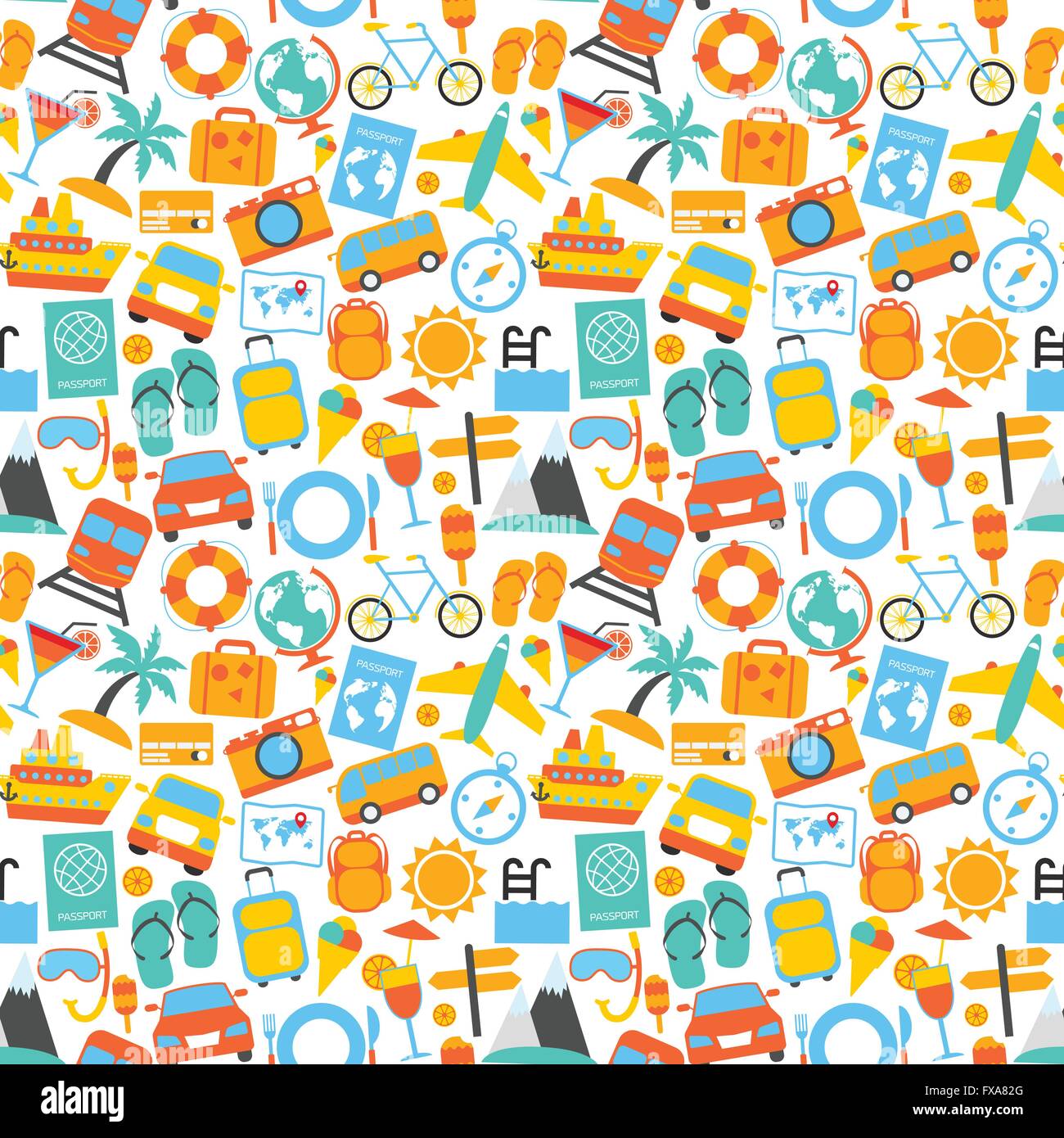 Travel Pattern Paper Pattern camera map paper Stock Vector Images - Alamy