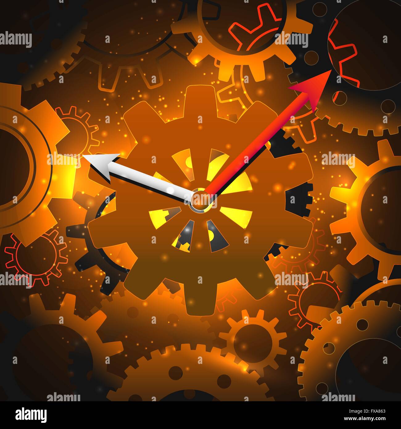 Gears clock background Stock Vector Image & Art Alamy