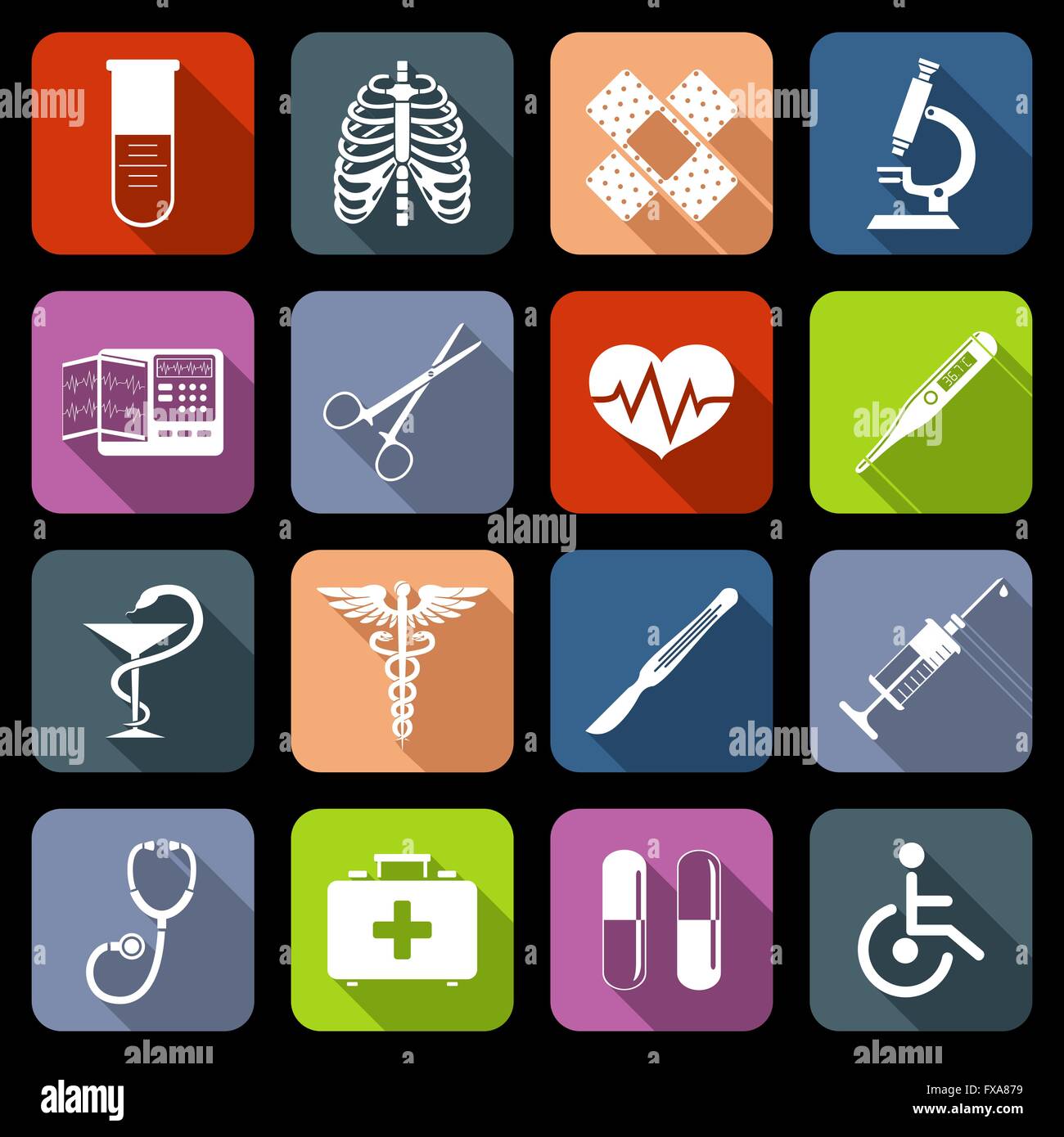 Medical icons flat Stock Vector Image & Art - Alamy