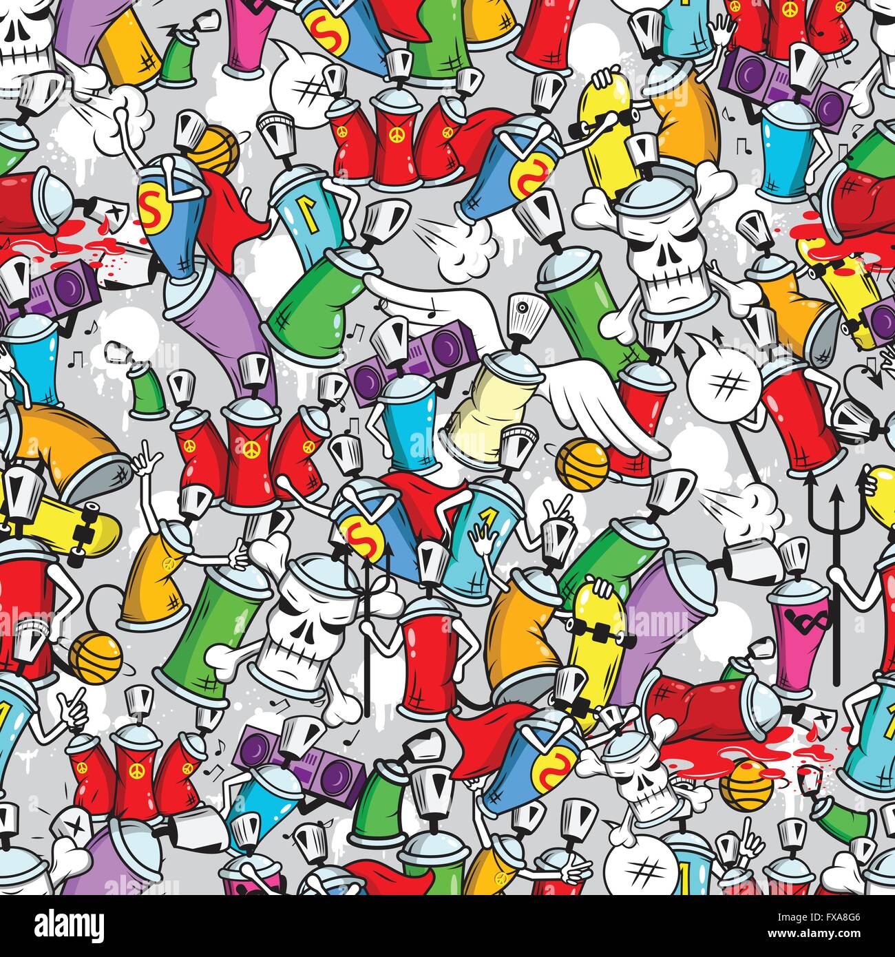 Graffiti characters seamless pattern hi-res stock photography and images -  Alamy