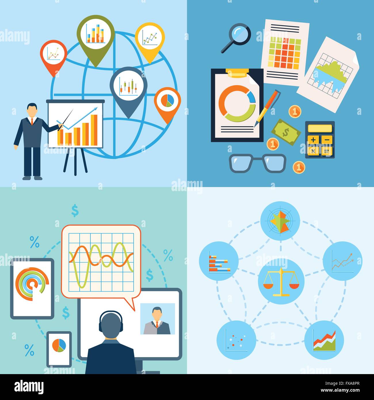 Business chart icon flat composition Stock Vector Image & Art - Alamy