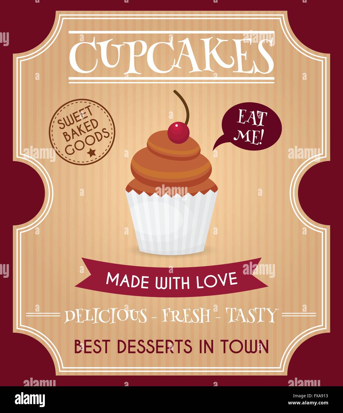 Retro pastry shop bakery Stock Vector Images - Alamy