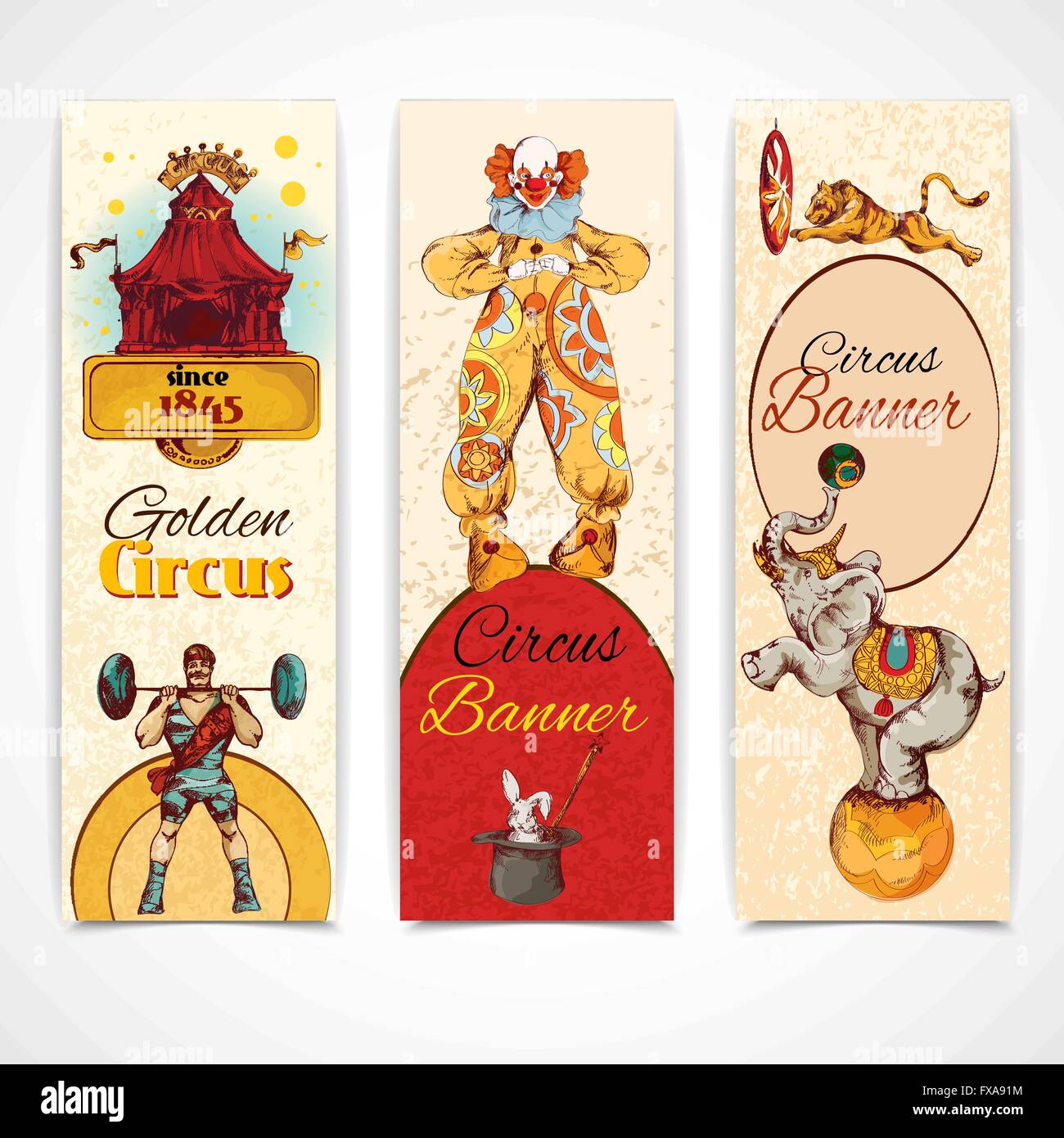 Circus vintage banners set Stock Vector Image & Art - Alamy