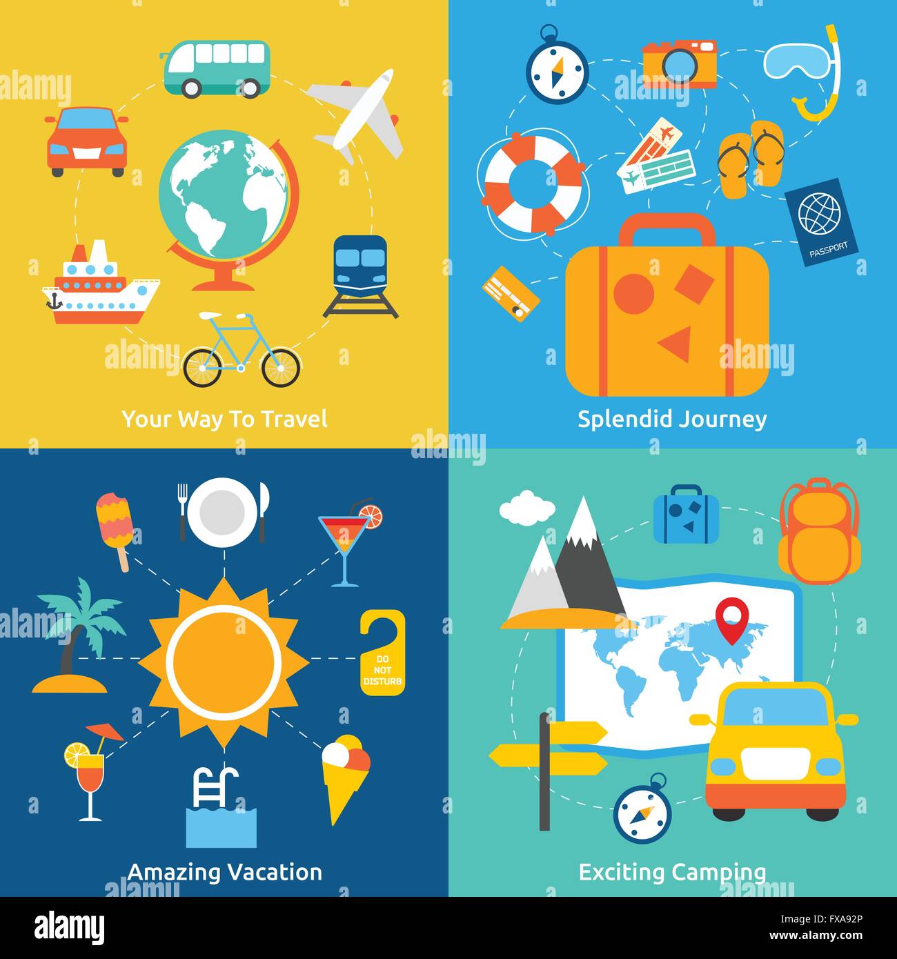 Flat travel concepts Stock Vector Image & Art - Alamy