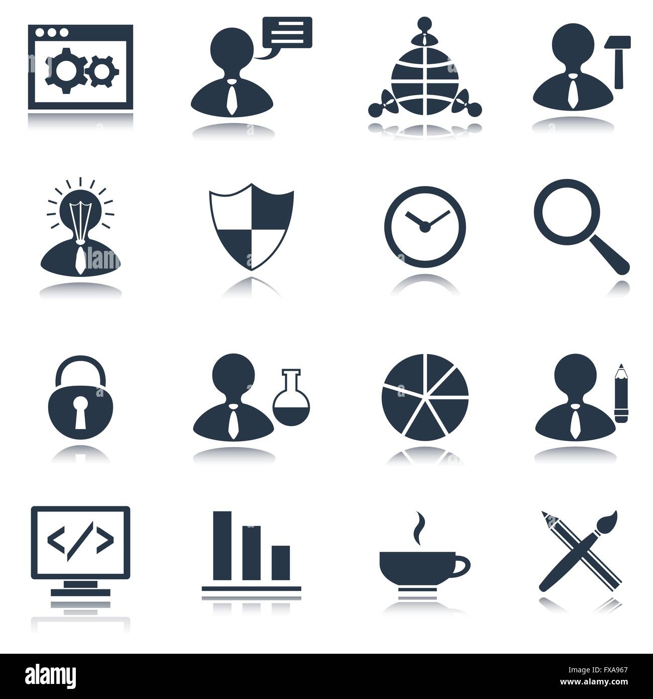 SEO icons set black Stock Vector Image & Art - Alamy