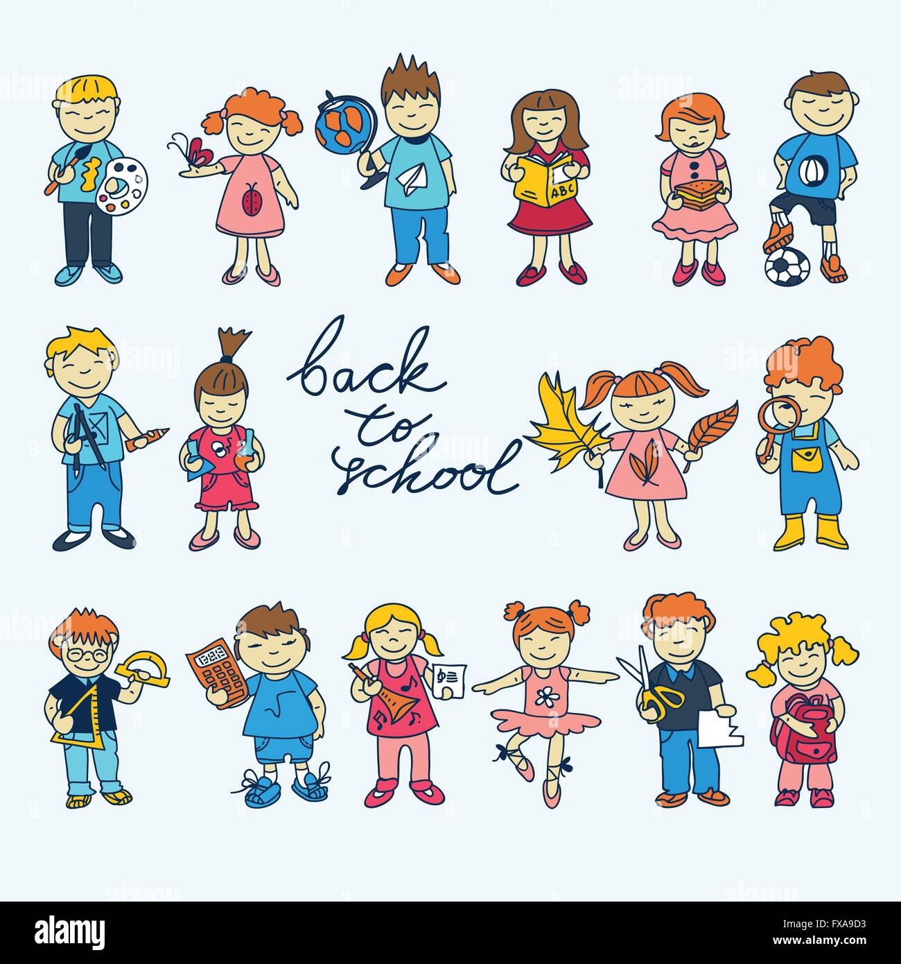 Set of kids Stock Vector Image & Art - Alamy
