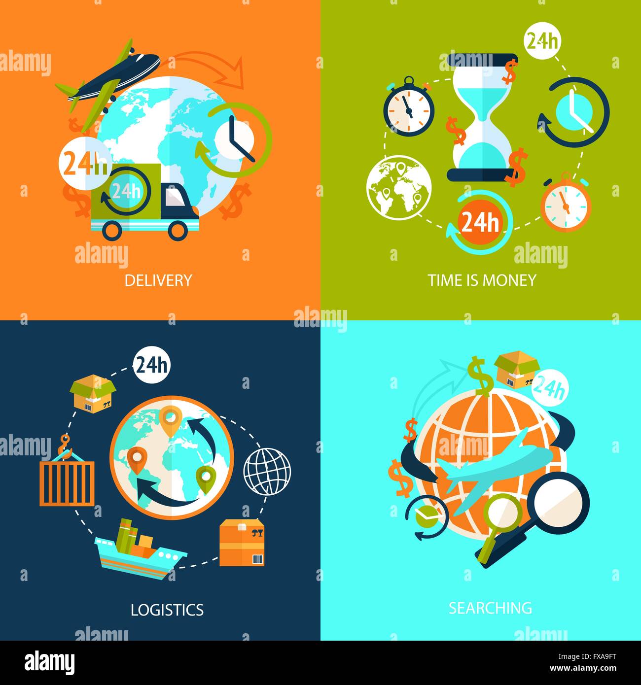Logistic icons set Stock Vector Image & Art - Alamy