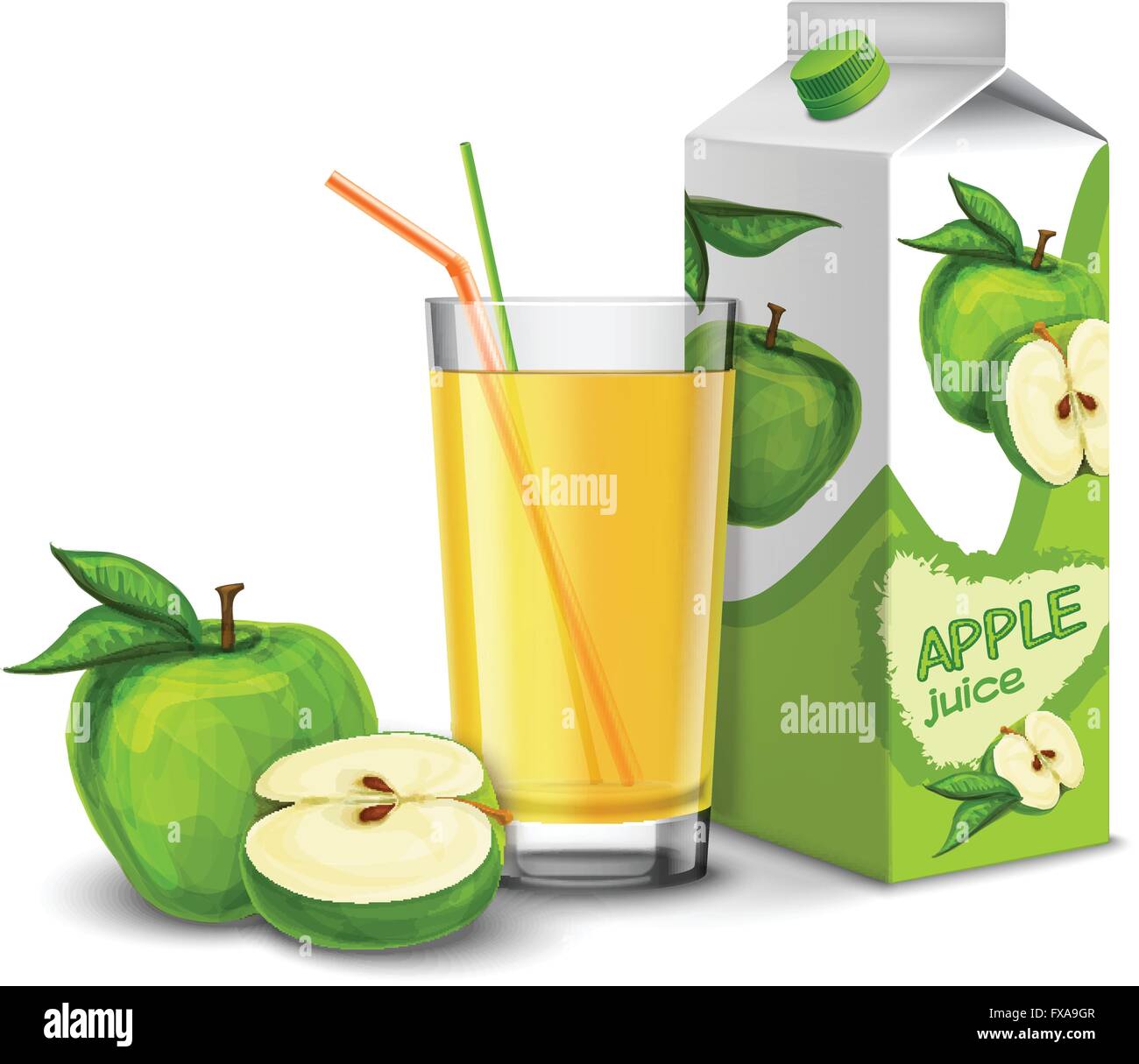 Apple juice set Stock Vector Image & Art - Alamy