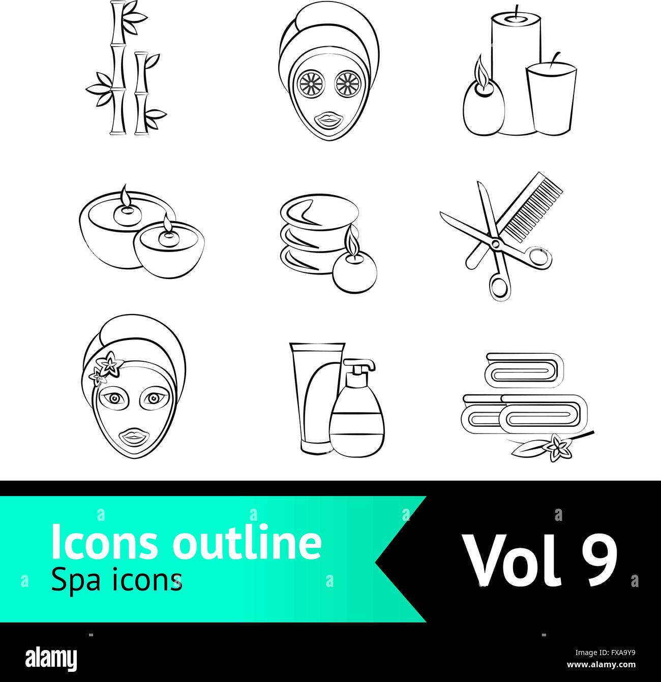 Outline Spa Icons Set Stock Vector Image & Art - Alamy