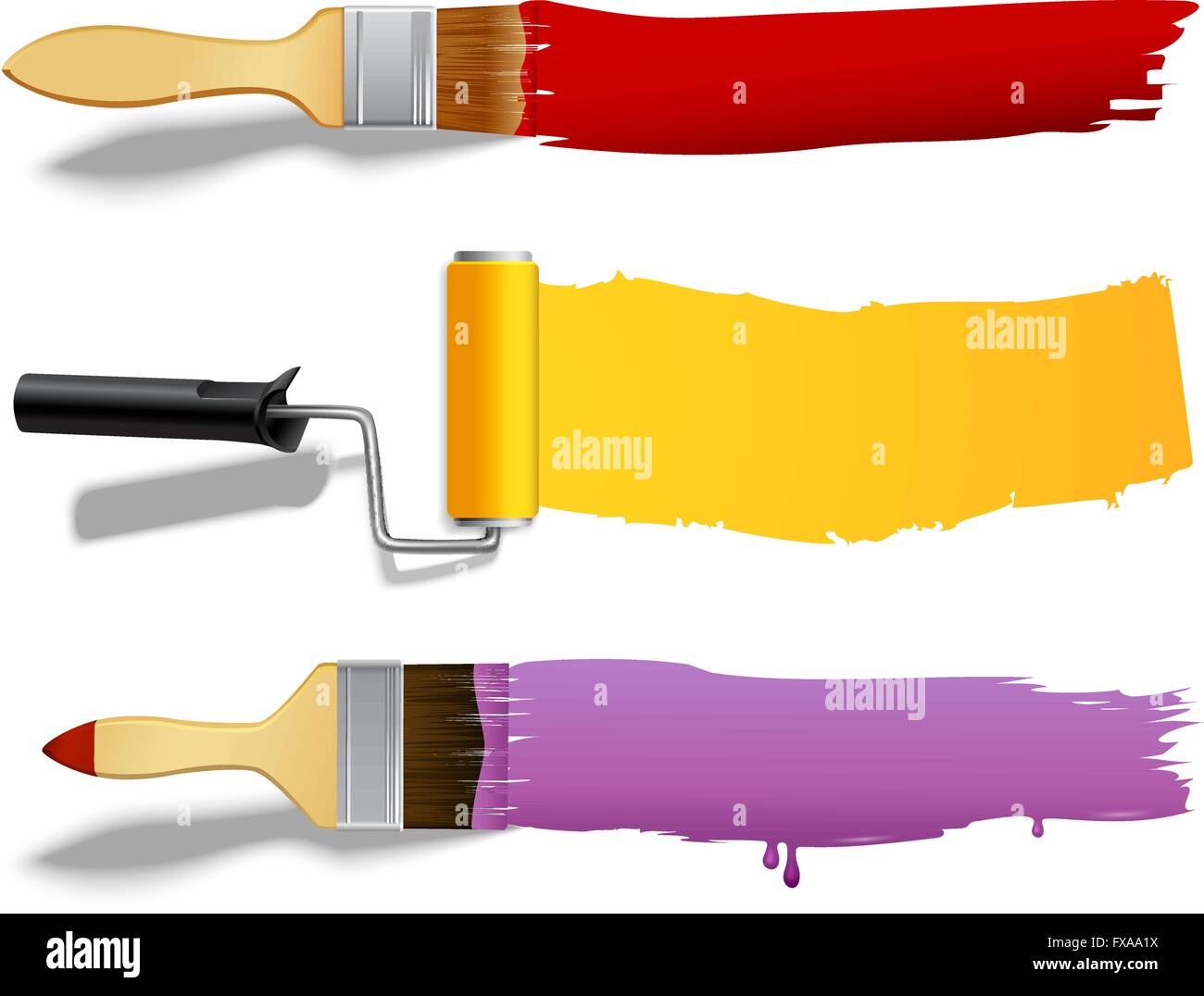 Paint brush and roller banners Stock Vector Image & Art - Alamy