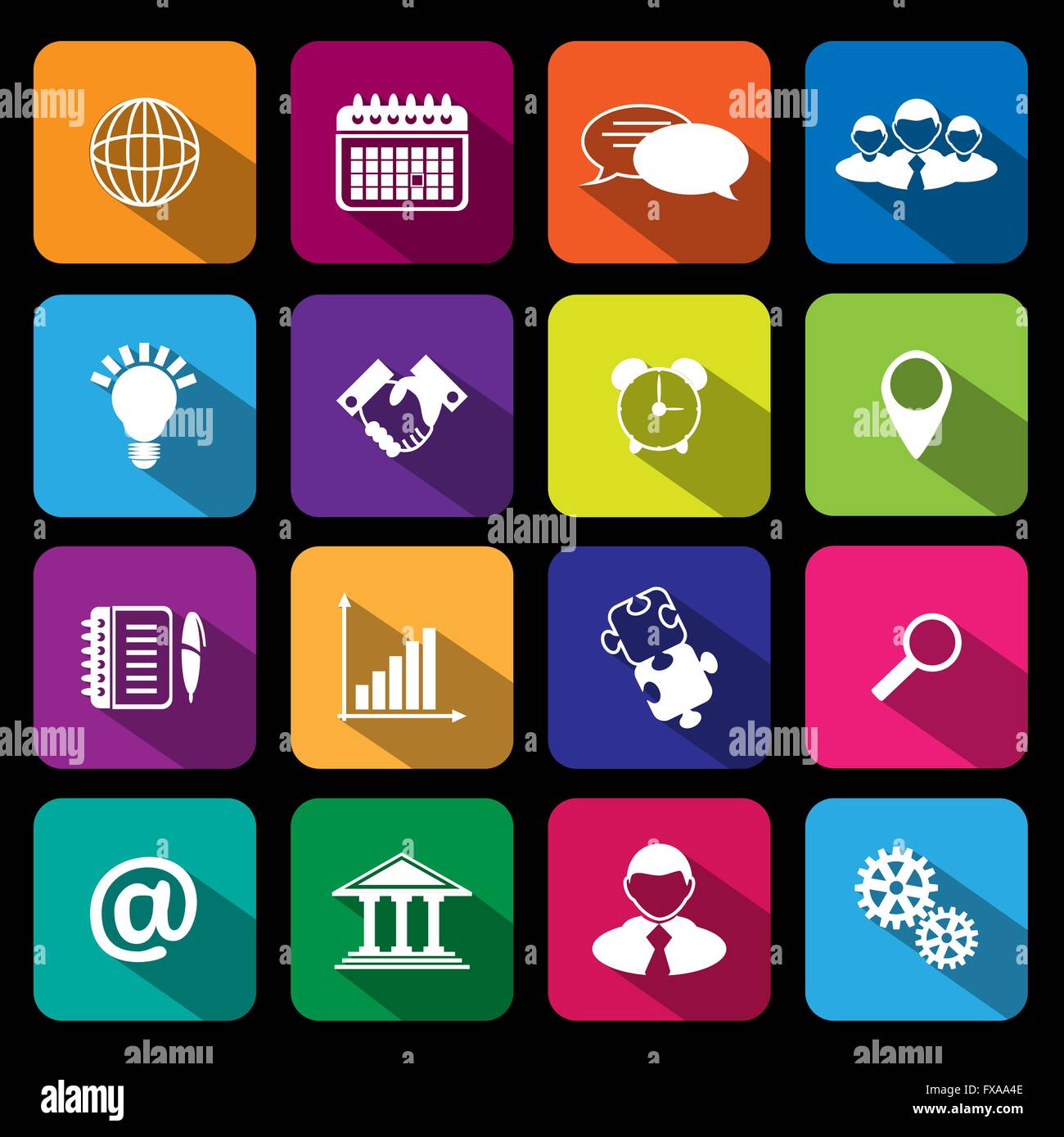 Flat Business Icons Stock Vector Image & Art - Alamy