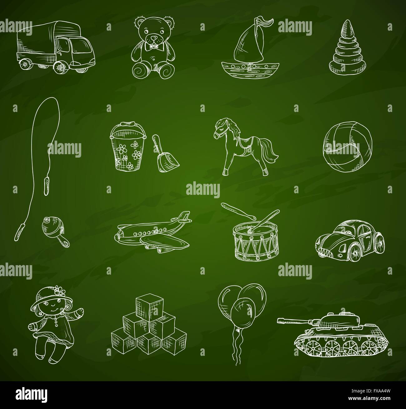 Toys chalkboard sketch set Stock Vector Image & Art Alamy