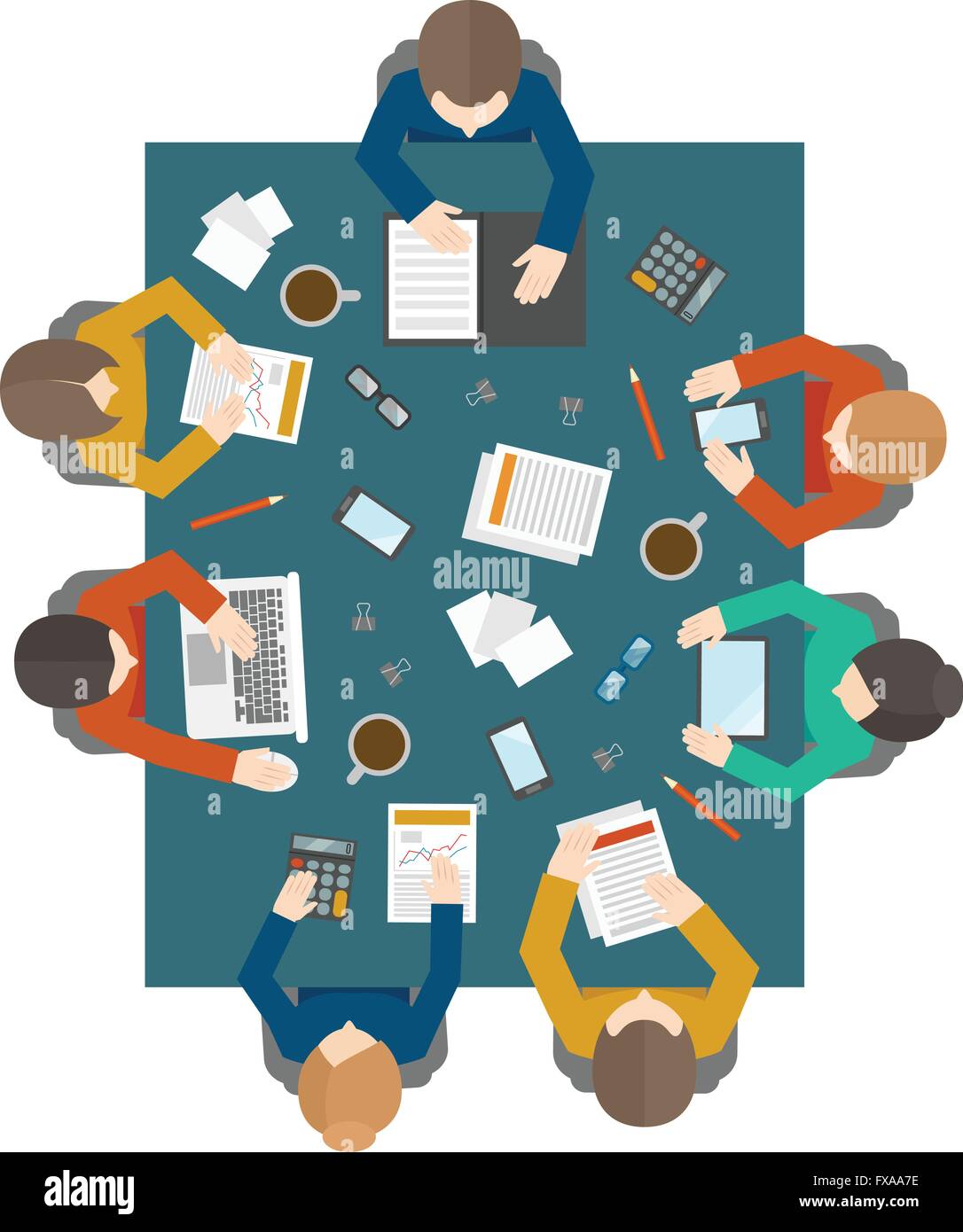 Business meeting in top view Stock Vector Image & Art - Alamy