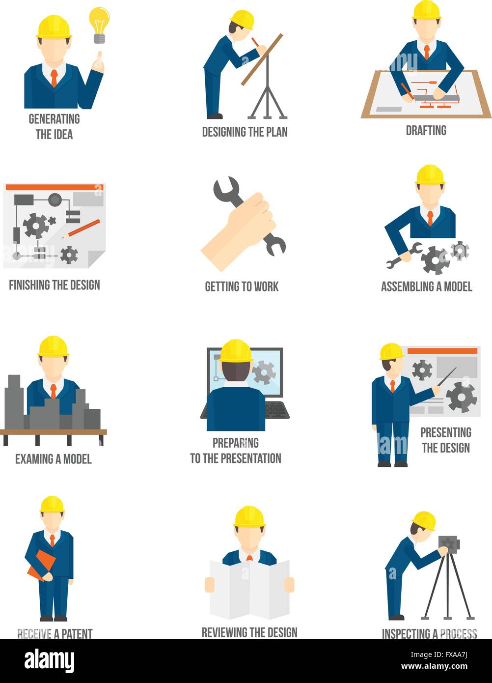 Set of engineer icons Stock Vector Image & Art - Alamy