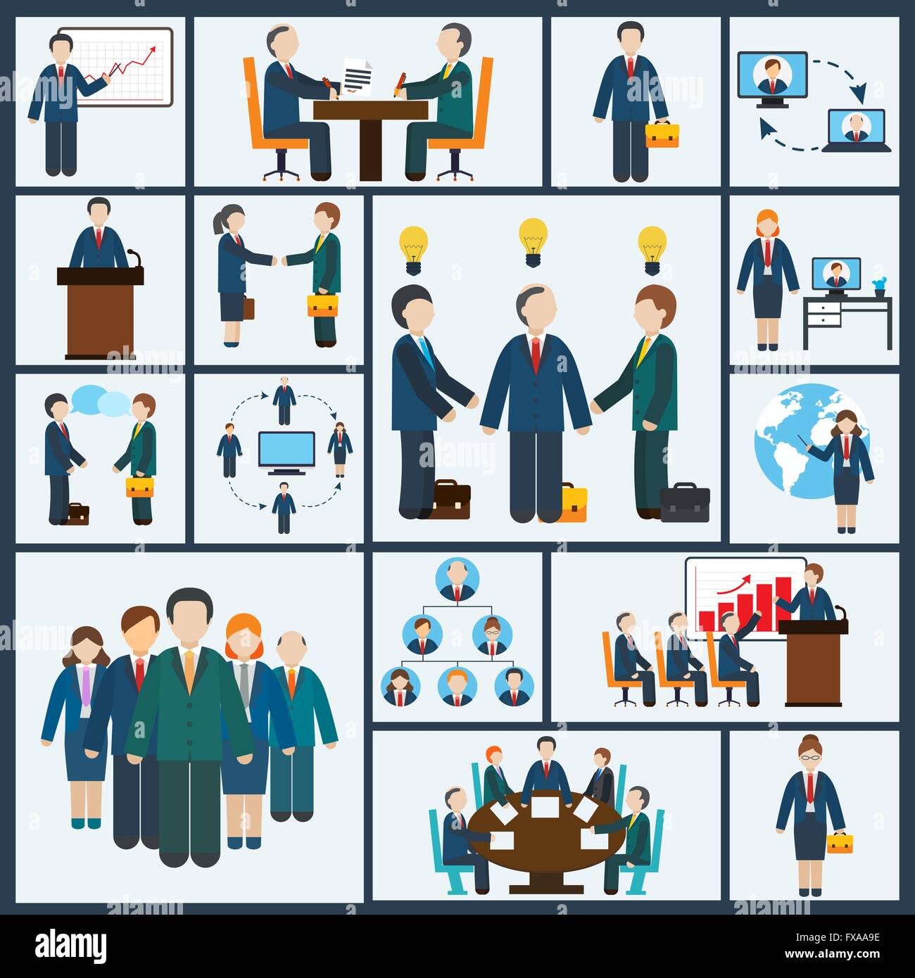 Set business people meeting Stock Vector Images - Alamy