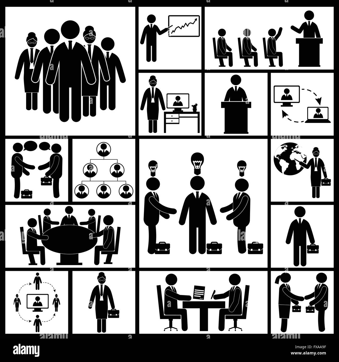 Business people collaboration meeting Black and White Stock Photos ...