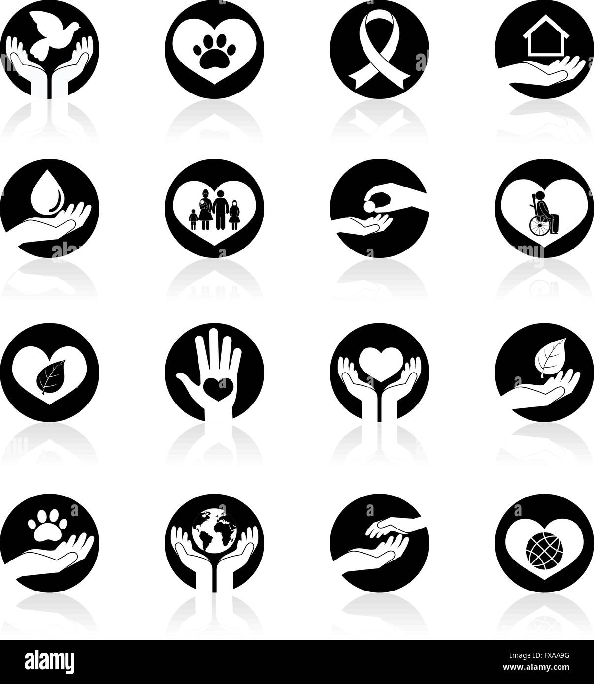 Charity and Donation Icons Stock Vector