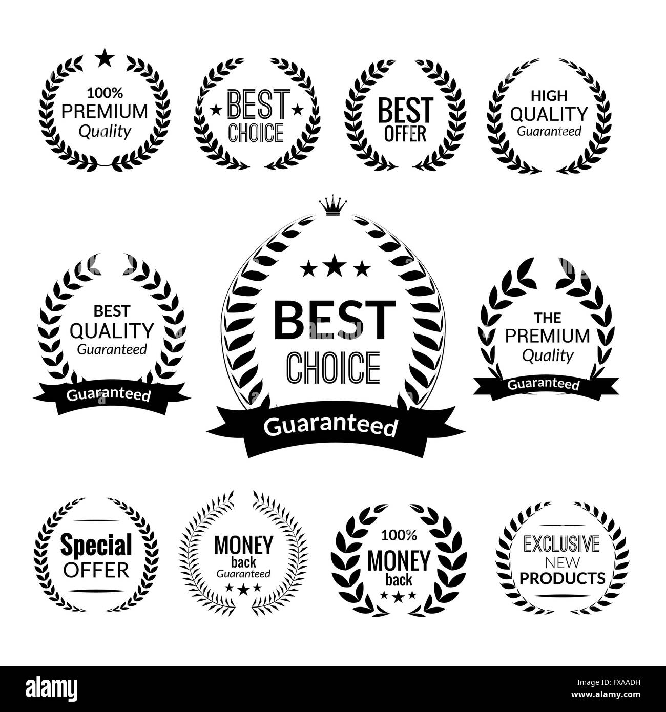 Premium laurel wreath set black Stock Vector Image & Art - Alamy