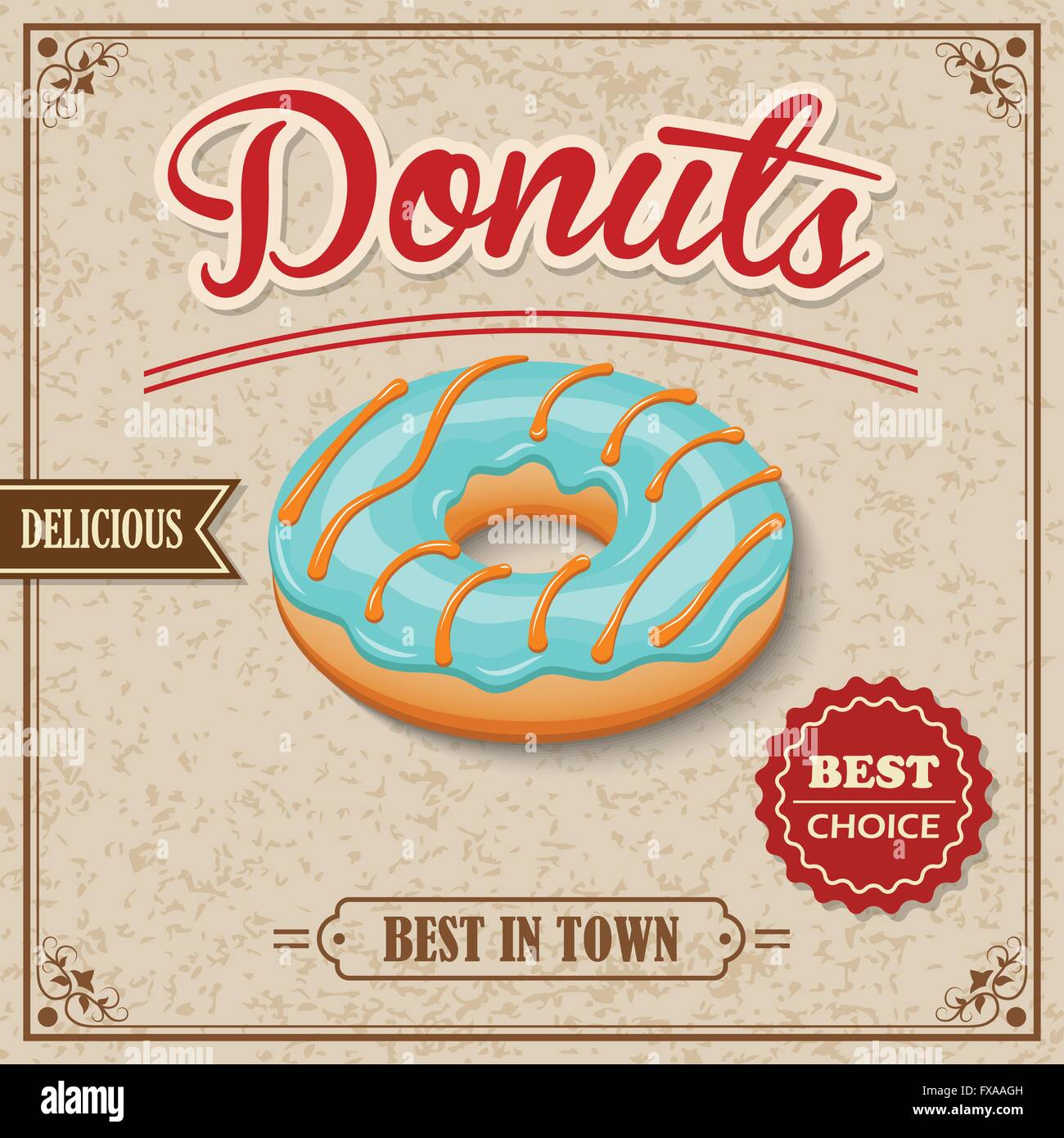 Donut retro poster Stock Vector Image & Art Alamy